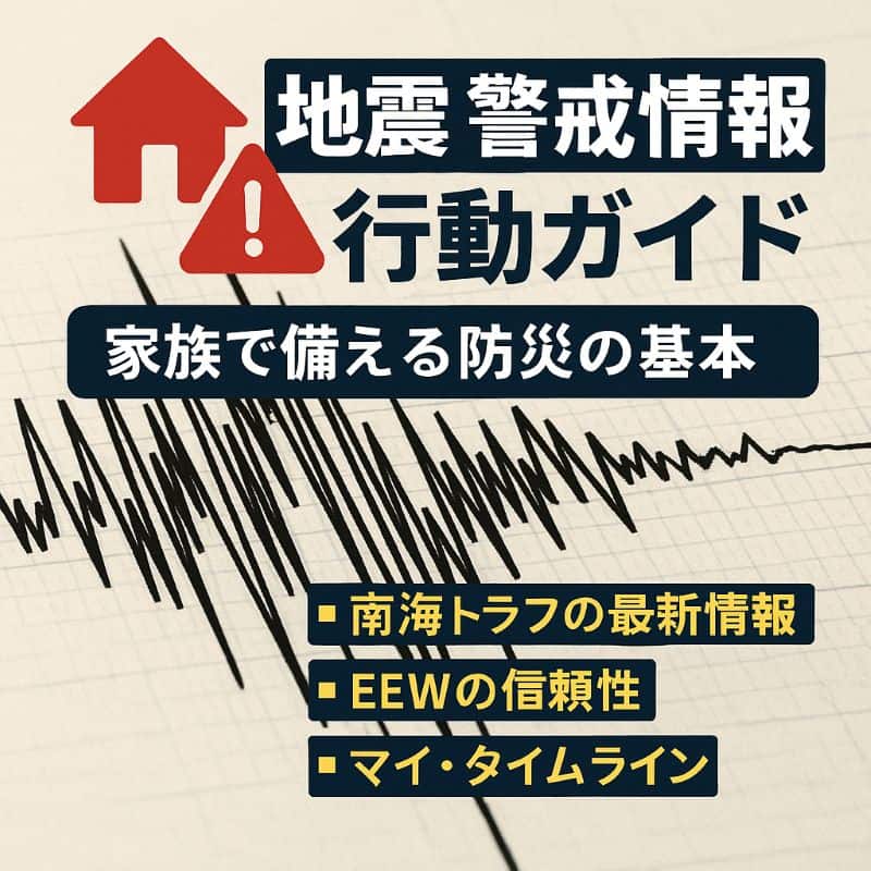 地震警戒情報に備える家族向け行動ガイドのイメージ